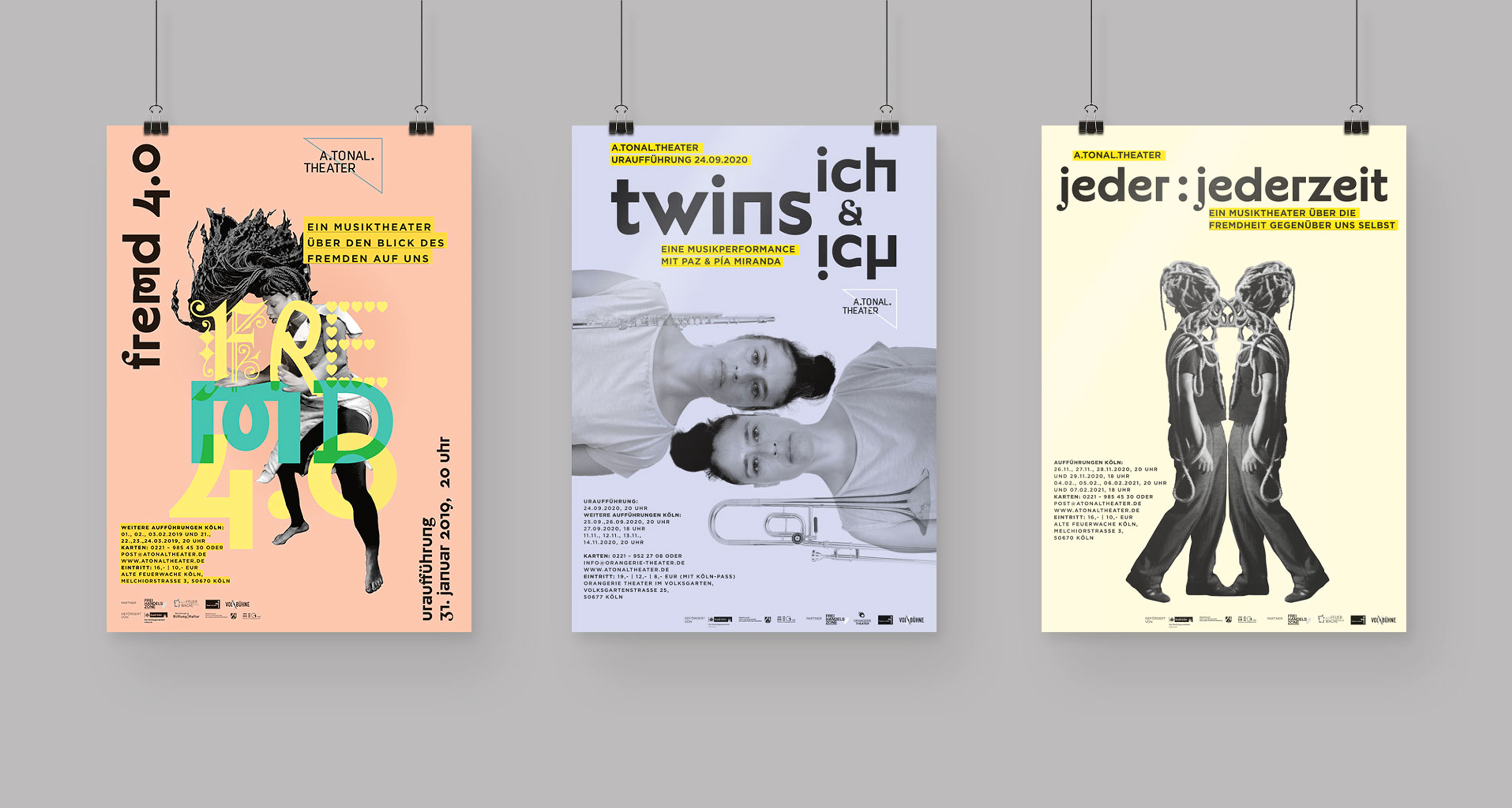 A.Tonal Theater, Plakate A.Tonal Theater, Markenentwicklung, Corporate Design, Website